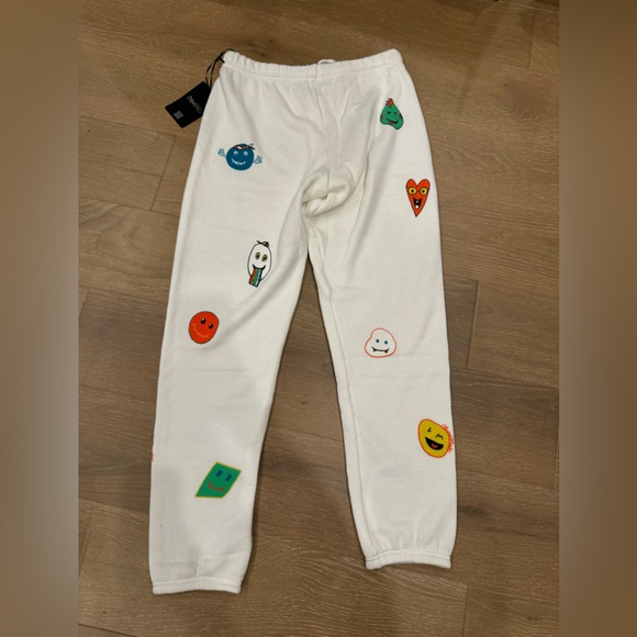 Lauren Moshi Medium White Emoji Joggers. ⚡️💜 - Picture 2 of 4